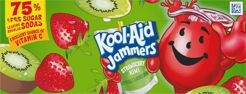 Kool-Aid Jammers Blue Raspberry Flavored Kids 0% Juice Drink (10 ct Box, 6 fl oz Pouches)