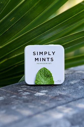 Natural Breath Mints by Simply Gum | Peppermint | Pack of Six (180 Pieces Total) | Breath Freshening, Vegan, Non-GMO, Nothing Artificial