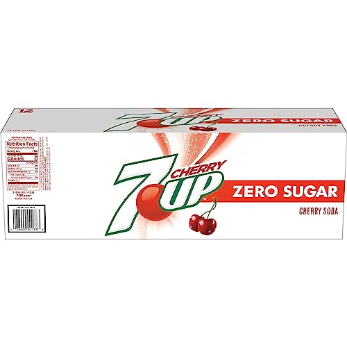 7UP Cherry Zero Sugar Soda, 12 fl oz cans (Pack of 12)