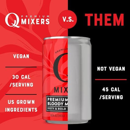 Q Mixers Tonic Water, Premium Cocktail Mixer Made with Real Ingredients, Only 45 Calories per Can, 7.5 Fl oz (Pack of 24)