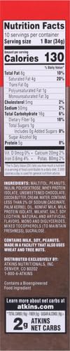 Atkins Endulge Caramel Nut Chew Bar, Dessert Favorite, 1g Sugar, Good Source of Fiber, Low Sugar, 10 Count