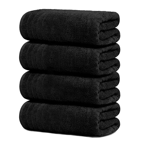 Tens Towels Large Bath Towels, 100% Cotton, 30 x 60 Inches Extra Large Bath Towels, Lighter Weight, Quicker to Dry, Super Absorbent, Perfect Bathroom Towels (Pack of 4)