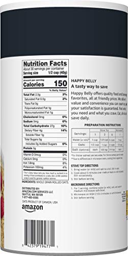 Amazon Brand - Happy Belly Old Fashioned Oats, 2.6 lb (Pack of 1)