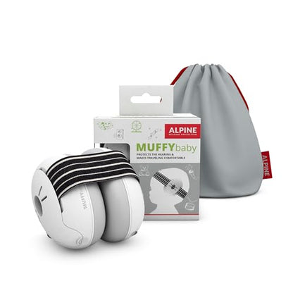 Alpine Muffy Baby Ear Protection for Babies and Toddlers up to 36 Months - CE & ANSI Certified - Noise Reduction Earmuffs - Comfortable Baby Headphones Against Hearing Damage & Improves Sleep - Black