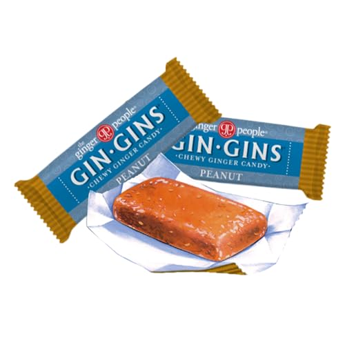 GIN GINS Original Ginger Chews by The Ginger People – Anti-Nausea and Digestion Aid, Individually Wrapped Healthy Candy – Original Flavor, 3 Oz Bag (Pack of 1)