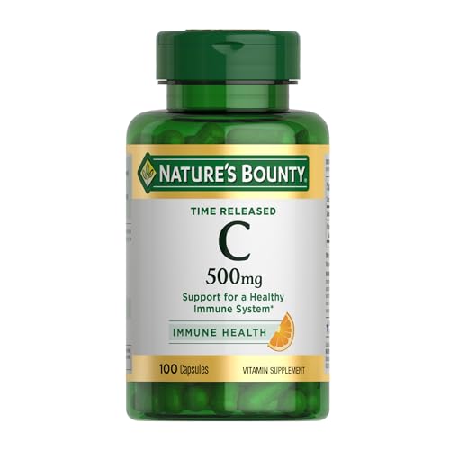 Nature's Bounty Time Released Vitamin C, Immune Support, Vitamin Supplement, 500mg, 100 Capsules