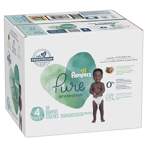 Pampers Pure Protection Diapers - Size 5, One Month Supply (132 Count), Hypoallergenic Premium Disposable Baby Diapers (Packaging May Vary)