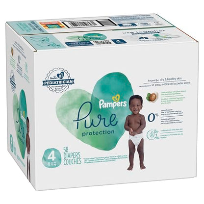 Pampers Pure Protection Diapers - Size 5, One Month Supply (132 Count), Hypoallergenic Premium Disposable Baby Diapers (Packaging May Vary)