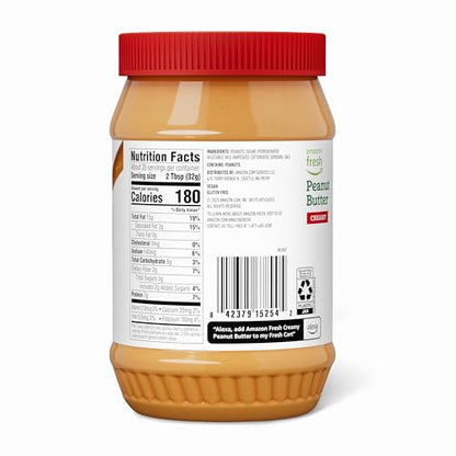 Amazon Fresh, Creamy Peanut Butter, 16 Oz (Previously Happy Belly, Packaging May Vary)