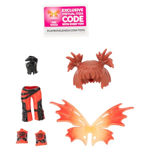 Royale High 3” Fire Fairy Fashion Doll - 1 Figure with 9 Fashion Accessories - Virtual Item Code Included - Series 1 - Ages 5+