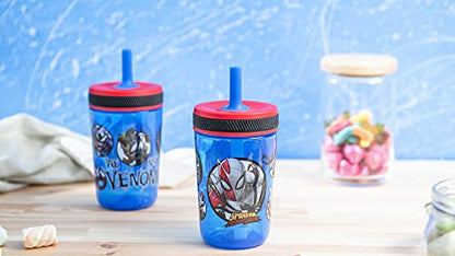 Zak Designs 15oz Bluey Kelso Tumbler Set, BPA-Free Leak-Proof Screw-On Lid with Straw Made of Durable Plastic and Silicone, Perfect Bundle for Kids, 2 Count (Pack of 1)