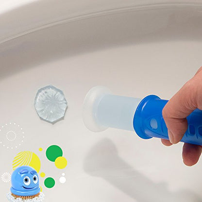 Scrubbing Bubbles Toilet Gel Stamps, Fresh Gel Toilet Cleaning Stamps, Helps Keep Toilet Clean and Helps Prevent Limescale & Toilet Rings, Rainshower Scent, 1 Dispenser with 6 Stamps