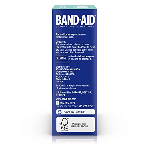 Band-Aid Brand Flexible Fabric Adhesive Bandages for Wound Care and First Aid, All One Size, 100 Count