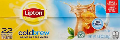 Lipton Unsweetened Iced Tea Bags, Family Size Tea Bags, 144 Total Tea Bags (24ct - Pack of 6)