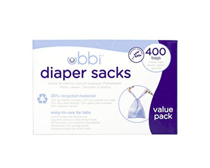 Ubbi Disposable Diaper Sacks, Lavender Scented, Easy-To-Tie Tabs, Diaper Disposal or Pet Waste Bags, 200 Count