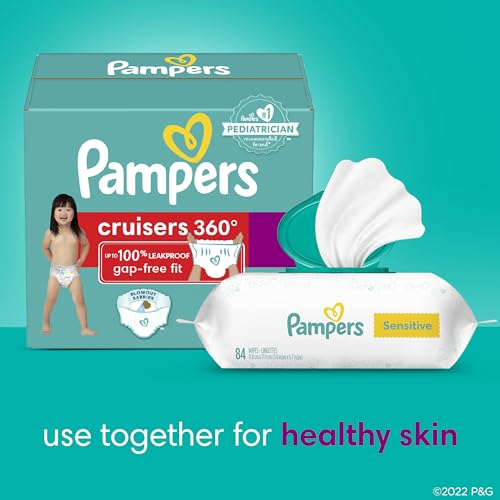 Pampers Cruisers 360 Diapers - Size 5, One Month Supply (128 Count), Pull-On Disposable Baby Diapers, Gap-Free Fit