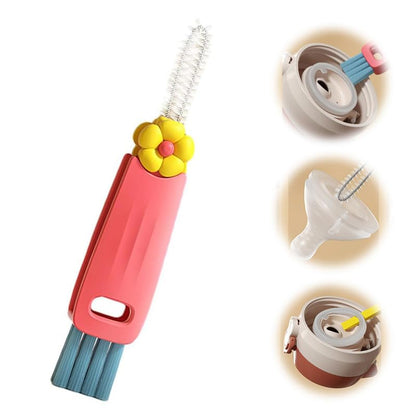 3 in 1 Cup Lid Cleaning Brush, 2024 New Portable Crevice Cleaning Brush Set for Baby Bottle Gap Tight Spaces Cup, Multifunctional Cleaning Brush Cup Lid Cleaner