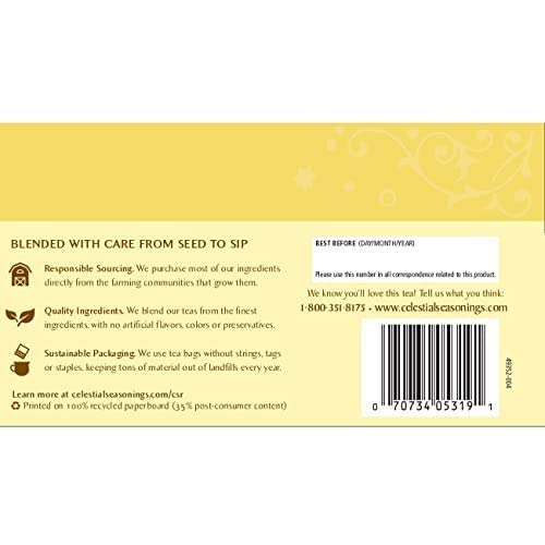 Celestial Seasonings Country Peach Passion Herbal Tea, Caffeine Free, 20 Tea Bags Box, (Pack of 6)