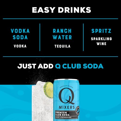 Q Mixers Tonic Water, Premium Cocktail Mixer Made with Real Ingredients, Only 45 Calories per Can, 7.5 Fl oz (Pack of 24)