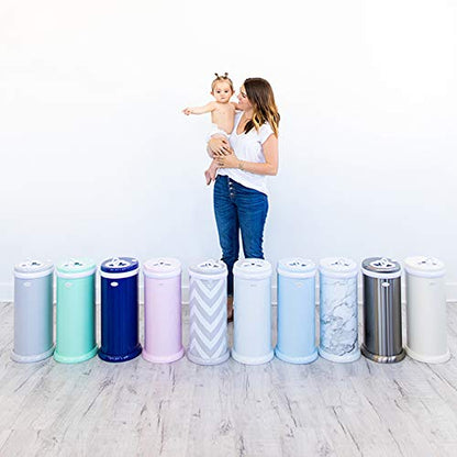 Ubbi Steel Diaper Pail, Odor Locking, No Special Bag Required, Award-Winning, Registry Must-Have, White