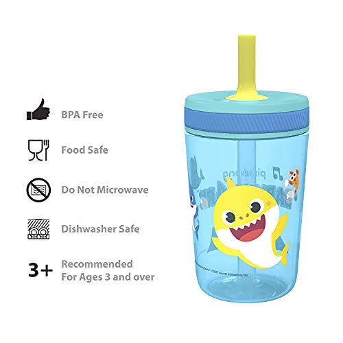 Zak Designs 15oz Bluey Kelso Tumbler Set, BPA-Free Leak-Proof Screw-On Lid with Straw Made of Durable Plastic and Silicone, Perfect Bundle for Kids, 2 Count (Pack of 1)