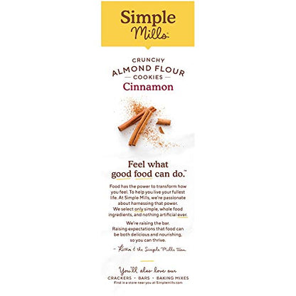 Simple Mills Almond Flour Crunchy Cookies, Chocolate Chip - Gluten Free, Vegan, Healthy Snacks, Made with Organic Coconut Oil, 5.5 Ounce (Pack of 1)