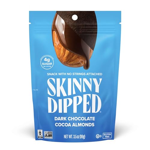 SkinnyDipped Snack Attack Minis Almond Variety Pack, Healthy Snack, Plant Protein, Gluten Free, 0.46 oz Mini Bags, Pack of 25