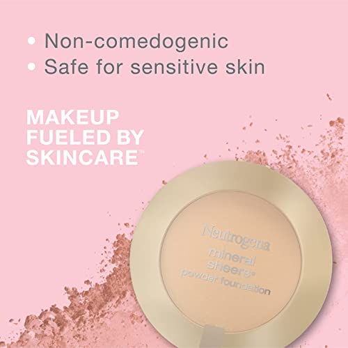 Neutrogena Mineral Sheers Compact Powder Foundation, Lightweight & Oil-Free Mineral Foundation, Fragrance-Free, Nude 40,.34 oz