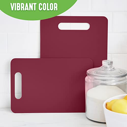 GreenLife 2 Piece Cutting Board Kitchen Set, Dishwasher Safe, Extra Durable, Soft Pink