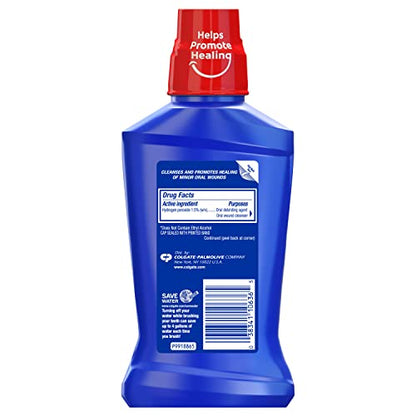 Colgate Peroxyl Antiseptic Mouthwash and Mouth Sore Rinse, 1.5% Hydrogen Peroxide, Mild Mint - 500ml, 16.9 Fluid Ounces