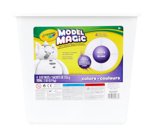 Crayola Model Magic White, Modeling Clay Alternative, Air Dry, Kids Arts & Crafts, Bulk Classroom Supplies, 2 lb. Bucket