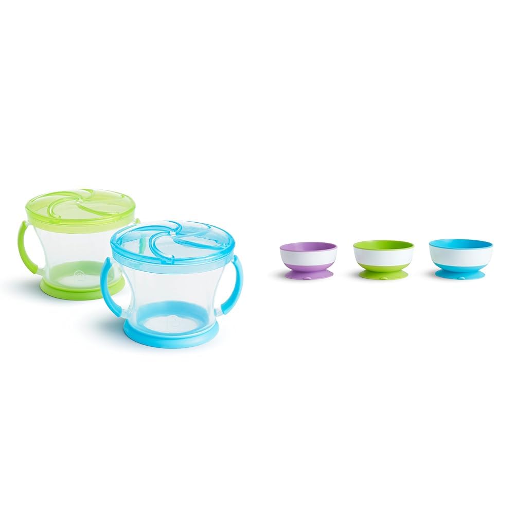 Munchkin® Snack Catcher® Toddler Snack Cups, 2 Pack, Blue/Green