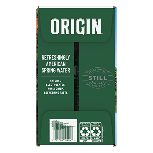 ORIGIN, 100% Natural Spring Water, 900 mL, Recycled Plastic Bottle, 30.4 Fl Oz (Pack of 12)