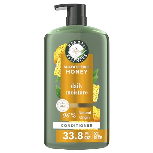 Herbal Essences Sulfate Free Shampoo with Honey for Daily Moisture, Nourishes Dry Hair, Moisturizing Shampoo with Certified Camellia Oil and Aloe Vera, Lightweight For All Hair Types, 33.8oz