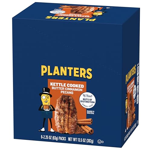 PLANTERS Roasted Pecan Nuts, Party Snacks, Plant-Based Protein, Nuts for Baking, Quick Snack for Adults, After School Snack, Roasted Pecans, Flavored with Sea Salt, Kosher, 7.25oz Canister