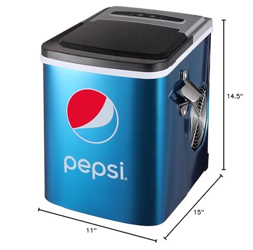 CURTIS Pepsi 26 Lbs Stainless Steel Ice Maker Built in Bottle Opener Blue ICE147PEP