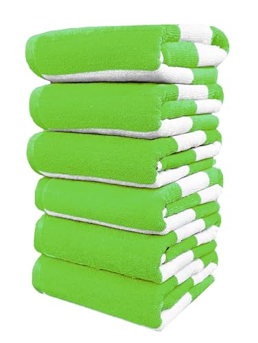 BolBom*S Cotton Beach Towels- Hammam Classic Pool Towel 30 x 60 Inches Oversized Soft Beach Towels for Adults - Luxury Beach Bath Towels - Summer Gifts Beach Accessories - Pack of 6