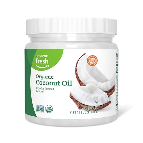 Amazon Fresh, Organic Virgin Coconut Oil, 15 Fl Oz (Previously Happy Belly, Packaging May Vary)