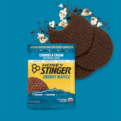 Honey Stinger Organic Honey Waffle | Energy Stroopwafel for Exercise, Endurance and Performance | Sports Nutrition for Home & Gym, Pre and Post Workout | Box of 16 Waffles, 16.96 Ounce (Pack of 16)