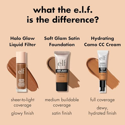 e.l.f. Soft Glam Foundation, Medium Coverage, Long-Lasting & Buildable Foundation For A Smooth, Satin Finish, Vegan & Cruelty-Free, 10 Fair Cool