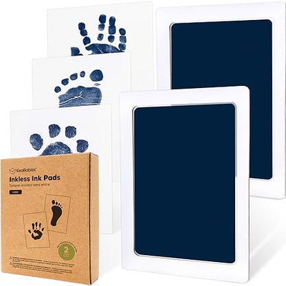 4-Pack Inkless Hand and Footprint Kit - Ink Pad for Baby Hand and Footprints - Dog Paw Print Kit,Dog Nose Print Kit - Baby Footprint Kit, Clean Touch Baby Foot Printing Kit, Handprint Kit (Jet Black)