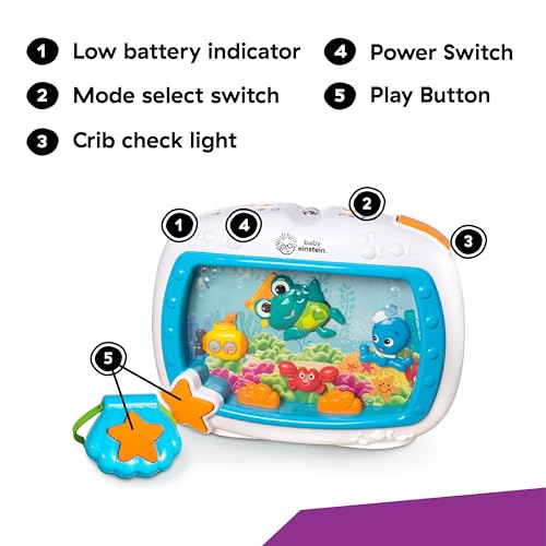 Baby Einstein Sea Dreams Soother Musical Crib Toy and Sound Machine, Newborn and up