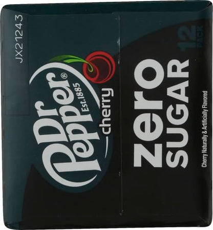 Dr Pepper Zero Strawberries and Cream Soda, 12 fl oz cans, 12 Pack