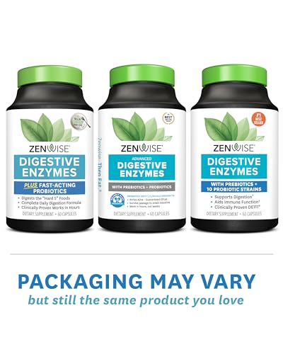 Zenwise Digestive Enzymes - Probiotic Multi Enzymes with Probiotics and Prebiotics for Digestive Health + Bloating Relief for Women and Men, Bromelain and More for Gut Health and Digestion - 15 Count