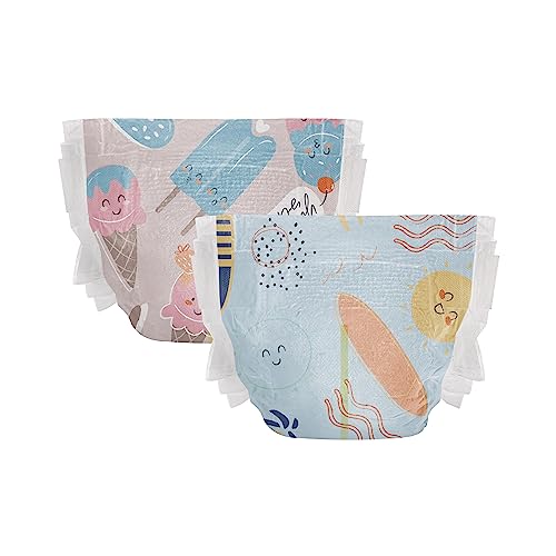 The Honest Company Clean Conscious Diapers | Plant-Based, Sustainable | Above It All + Pandas | Club Box, Size Newborn, 72 Count