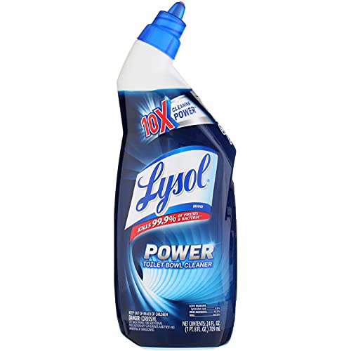 Lysol Power Toilet Bowl Cleaner Gel, For Cleaning and Disinfecting, Stain Removal, 24oz ,9 Ct , (Packaging May Vary)