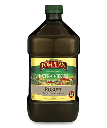 Pompeian Robust Extra Virgin Olive Oil, First Cold Pressed, Full-Bodied Flavor, Perfect for Salad Dressings & Marinades, 68 FL. OZ.