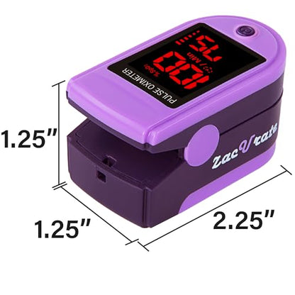 Zacurate Pro Series 500DL Fingertip Pulse Oximeter Blood Oxygen Saturation Monitor with Silicone Cover, Batteries and Lanyard