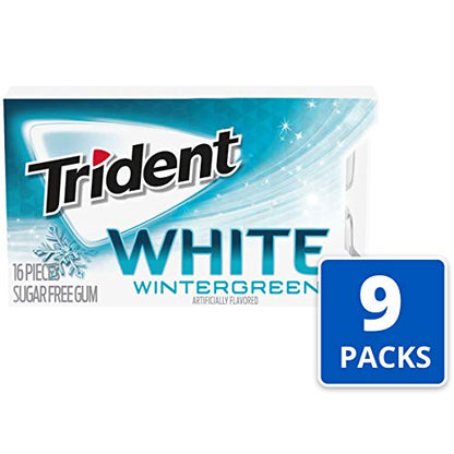 Trident White Peppermint Sugar Free Gum, 16 Count (Pack of 9)