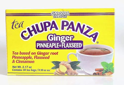 Tea CHUPA Panza, Tea Based ONGINGER Root, PINNEAPPLE, Flaxseed & Cinnamon (30 Tea Bags/0.10 oz Each)